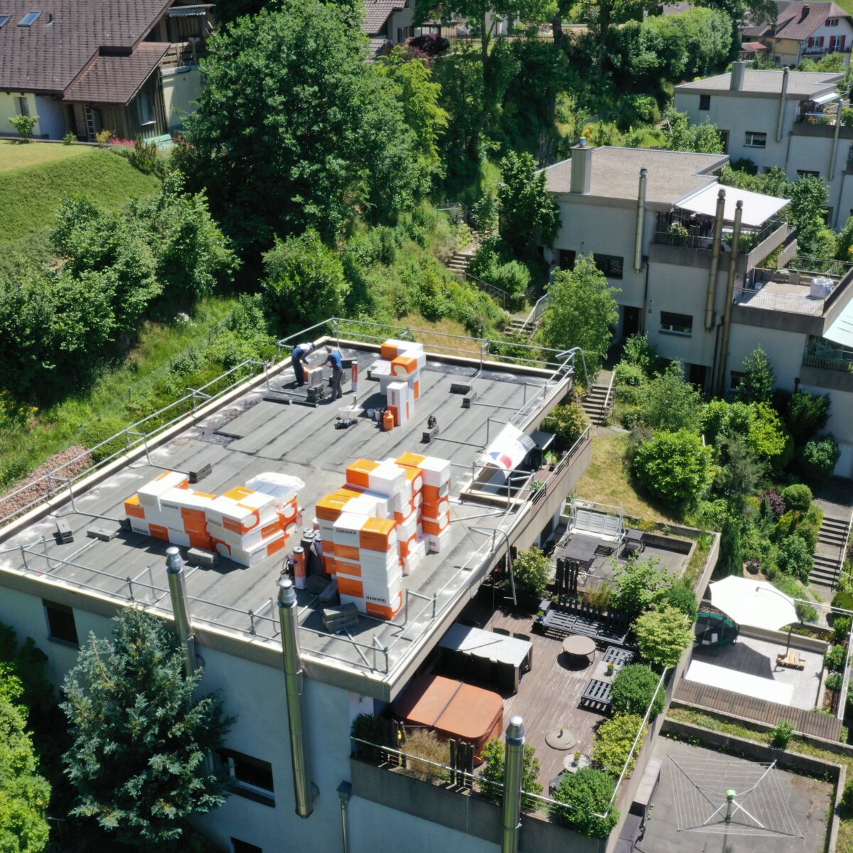 Flachdach daemmen mehrfamilienhaus