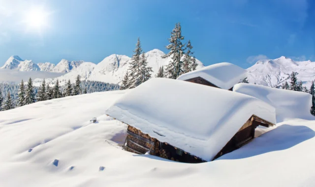 Ferienabwesenheit Schneelandschaft