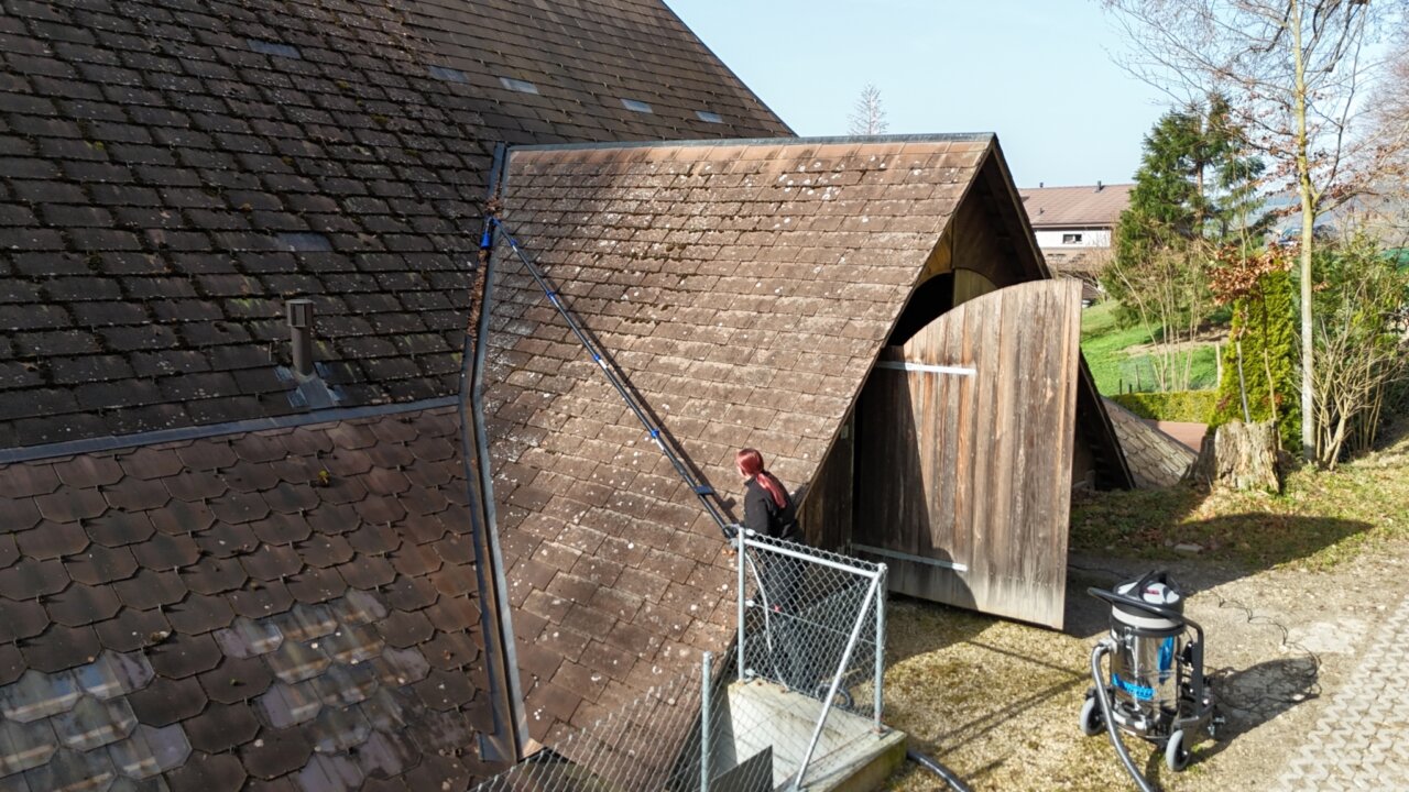 Dachrinnenreinigung Bauernhaus